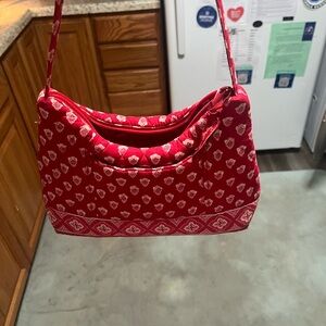 Vera Bradley Red and White Patterned Shoulder Bag
